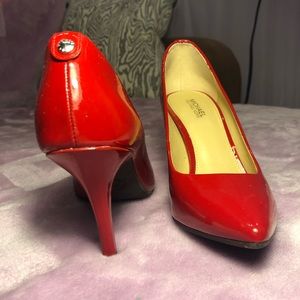 Michael Kors 3.5 inch red patent heel size 5